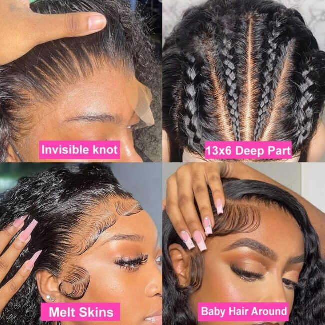 Curly Bob Wig Human Hair 13x4 Deep Wave HD Lace Front Wigs Human Hair 220% Density Short Curly Wet And Wavy Human Hair Wigs for Black Women Glueless curly Wig With Baby Hair (Copy) - Image 6