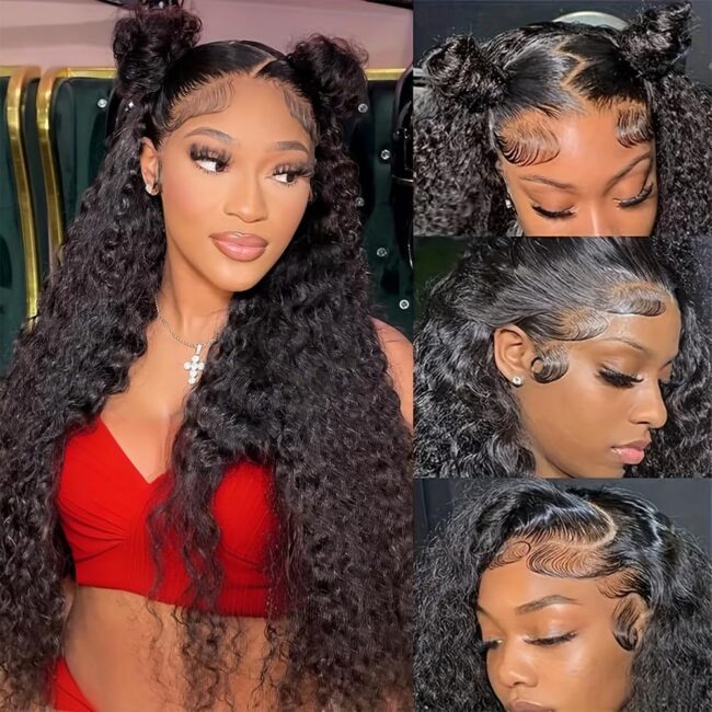 Curly Bob Wig Human Hair 13x4 Deep Wave HD Lace Front Wigs Human Hair 220% Density Short Curly Wet And Wavy Human Hair Wigs for Black Women Glueless curly Wig With Baby Hair (Copy)