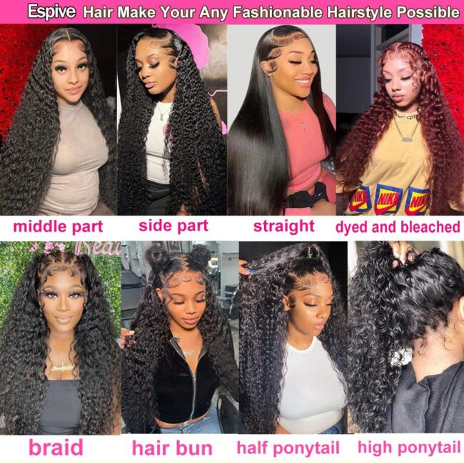 Curly Bob Wig Human Hair 13x4 Deep Wave HD Lace Front Wigs Human Hair 220% Density Short Curly Wet And Wavy Human Hair Wigs for Black Women Glueless curly Wig With Baby Hair (Copy) - Image 4