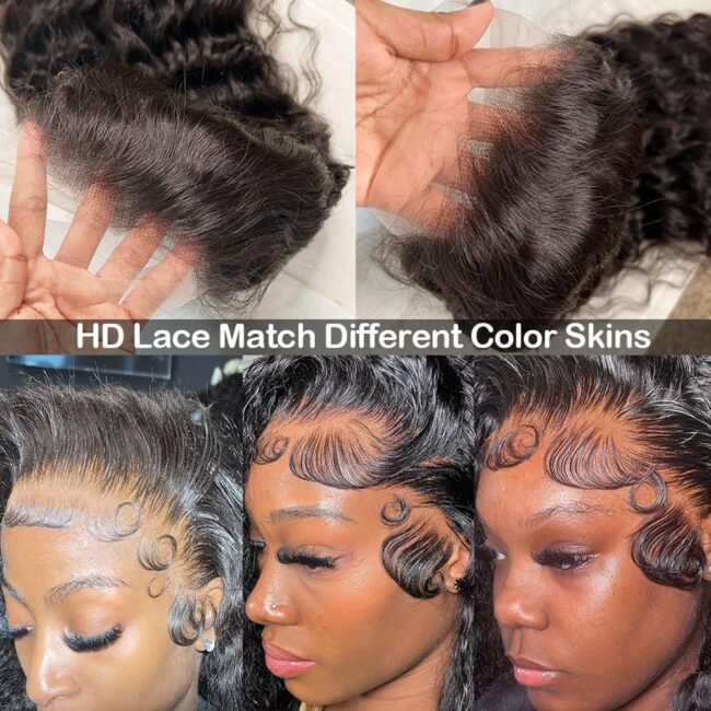 Curly Bob Wig Human Hair 13x4 Deep Wave HD Lace Front Wigs Human Hair 220% Density Short Curly Wet And Wavy Human Hair Wigs for Black Women Glueless curly Wig With Baby Hair (Copy) - Image 3