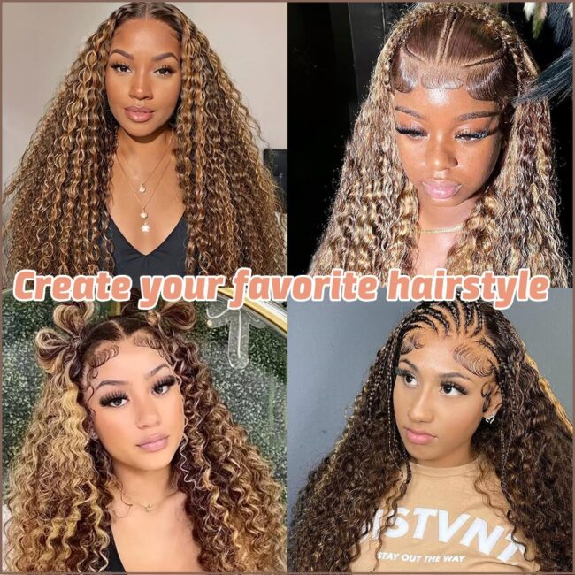 Honey-Blonde, 13x6 HD Deep Wave Lace Front Wig: 200% Density Human Hair, Pre-Plucked, Glueless, 22-Inch with Natural Hairline - Image 2