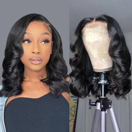 14 Inch Body Wave Bob Wig: 13x4 HD Lace, 180% Density Human Hair—Pre-Plucked!