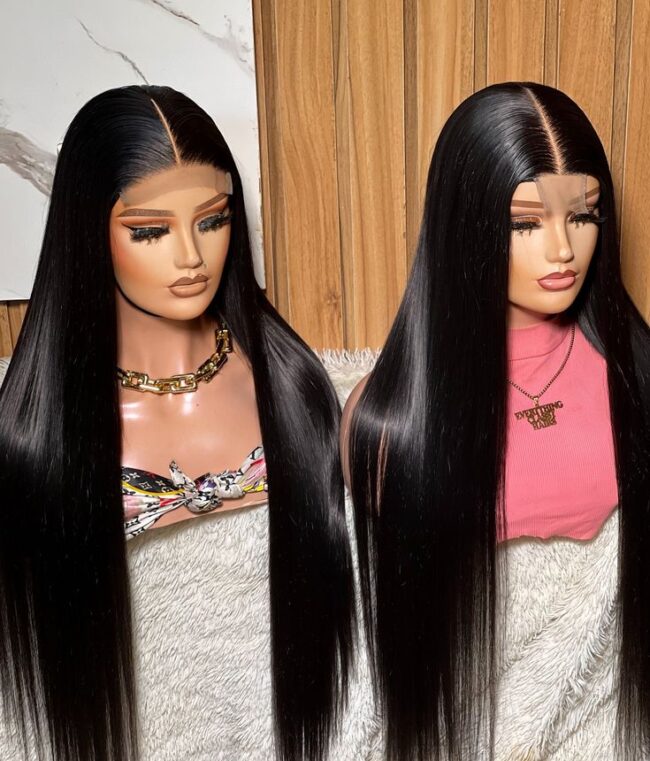 Long Straight Synthetic Black 360° Lace Wig: Sleek, versatile, and naturally undetectable—effortless style for every look, all day long. - Image 3