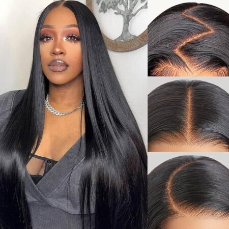 26 inch 13x6 HD Lace Front Human Hair Wig 200 Density 12A Virgin Hair Straight Lace Frontal Wig Pre Plucked with Baby Hair Glueless Wigs for Black Women Natural Color