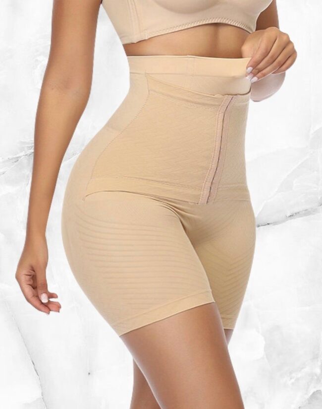 Seamless High-Waist Abdomen Control Slimming Shorts: Women’s Shapewear Bottoms with Front Hook Closure - Image 7