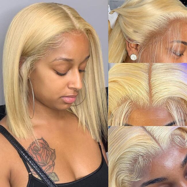 26 Inch 13x6 Lace Front Wig Human Hair 200% Density Body Wave Blonde Lace Front Wigs Human Hair Pre Plucked Blonde Wig Human Hair - Image 6