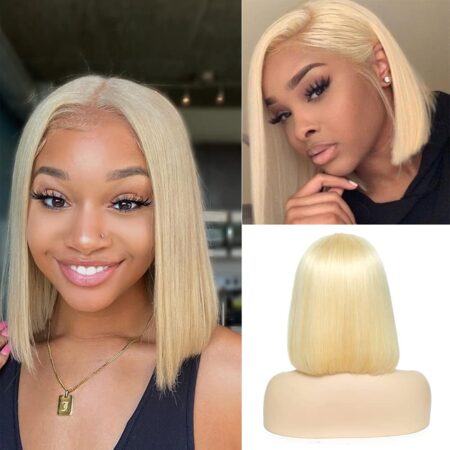 26 Inch 13x6 Lace Front Wig Human Hair 200% Density Body Wave Blonde Lace Front Wigs Human Hair Pre Plucked Blonde Wig Human Hair