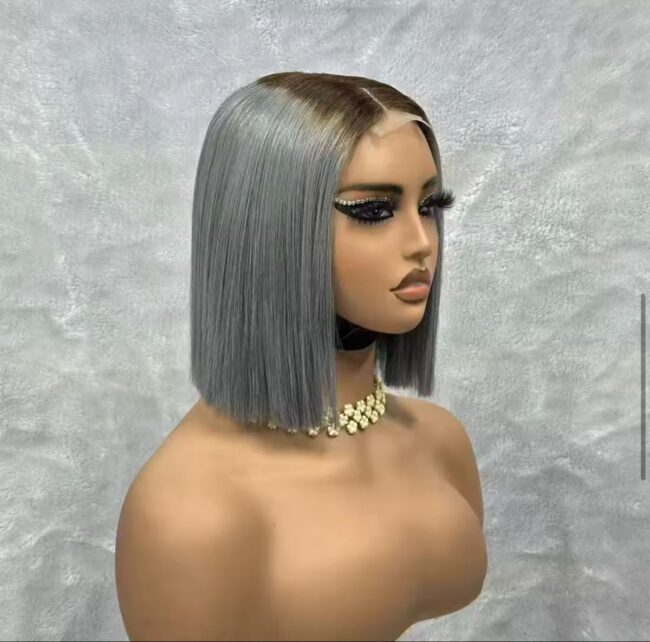 PARIS Flirty Bob: Jet Black 5x5 HD Lace Glue-Less Unit – Raw Indian Luxe Wave, Middle Part, Elastic Fit (21”-23” Circumference) - Image 4