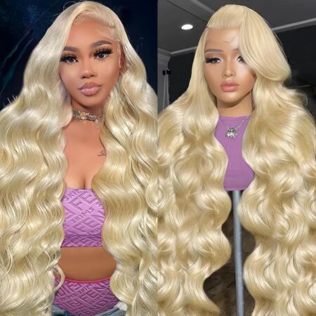 28 Inch Blonde Body Wave Lace Front Wig: 13x4 (6X13) HD Lace Frontal, 200% Density Brazilian Virgin Human Hair—Pre-Plucked with Baby Hair