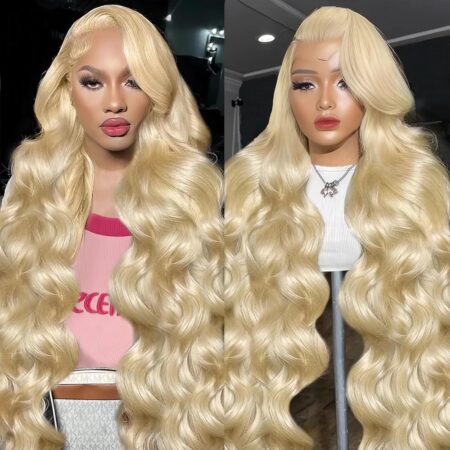 24 Inch Blonde Body Wave Lace Front Wig: 13x4 (6X13) HD Lace Frontal, 200% Density Brazilian Virgin Human Hair—Pre-Plucked with Baby Hair