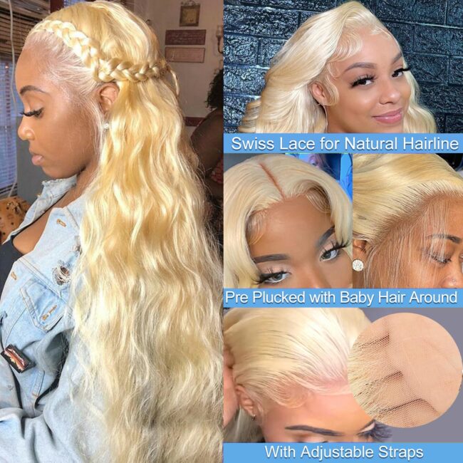 26 Inch 13x6 Lace Front Wig Human Hair 200% Density Body Wave Blonde Lace Front Wigs Human Hair Pre Plucked Blonde Wig Human Hair - Image 5