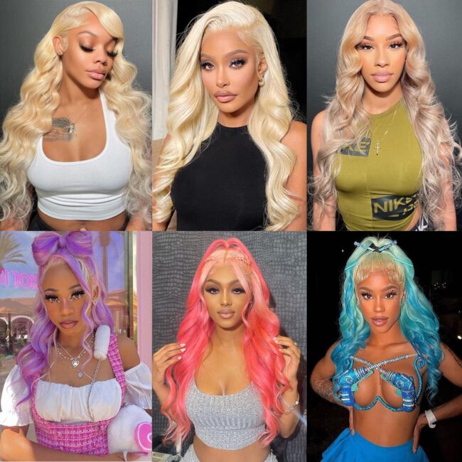 26 Inch 13x6 Lace Front Wig Human Hair 200% Density Body Wave Blonde Lace Front Wigs Human Hair Pre Plucked Blonde Wig Human Hair - Image 3