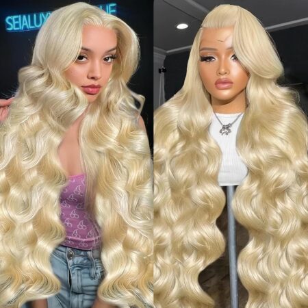 Blonde Body Wave Lace Front Wig: 13x4 (6X13) HD Lace Frontal, 200% Density Brazilian Virgin Human Hair—Pre-Plucked with Baby Hair