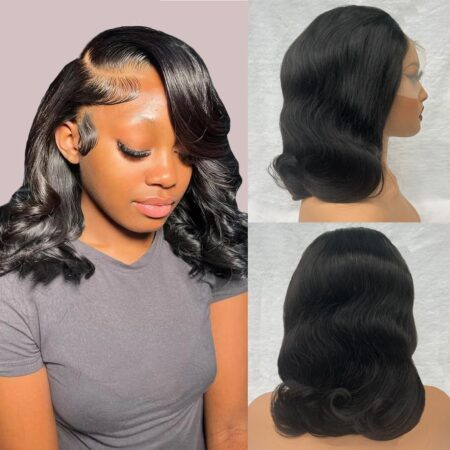 12 Inch Body Wave Bob Wig: 13x4 HD Lace, 180% Density Human Hair—Pre-Plucked