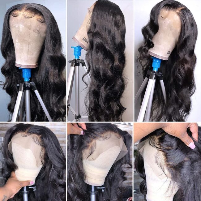 Transparent Glueless Body Wave Lace Front Human Hair Wigs, Pre Plucked - Image 5