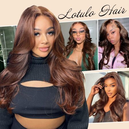 Chocolate Brown Lace Front Wig Human Hair 13x4 200% Density for Women #4 Brown Body Wave Lace Front Wigs Human Hair HD Lace Pre Plucked with Baby Hair