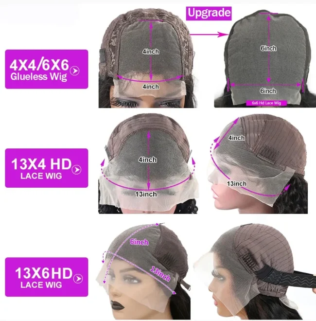 Deep Wave HD Lace Front Wig Water Wave Human Hair Wigs 6x6 Closure Glueless Wig - Image 2