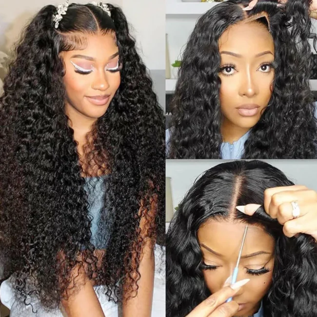 Deep Wave HD Lace Front Wig Water Wave Human Hair Wigs 6x6 Closure Glueless Wig - Image 12