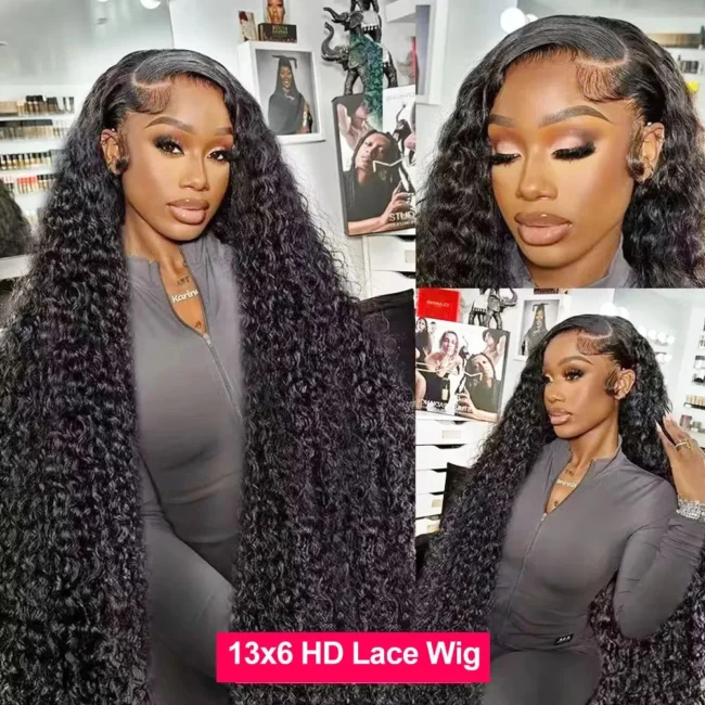 Deep Wave HD Lace Front Wig Water Wave Human Hair Wigs 6x6 Closure Glueless Wig - Image 9