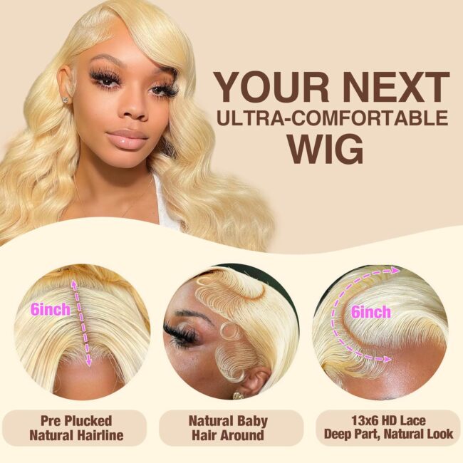 Effortless Glamour, Natural Volume – HD Transparent Body Wave Lace Front Wig with 180% Density & Baby Hair! - Image 7