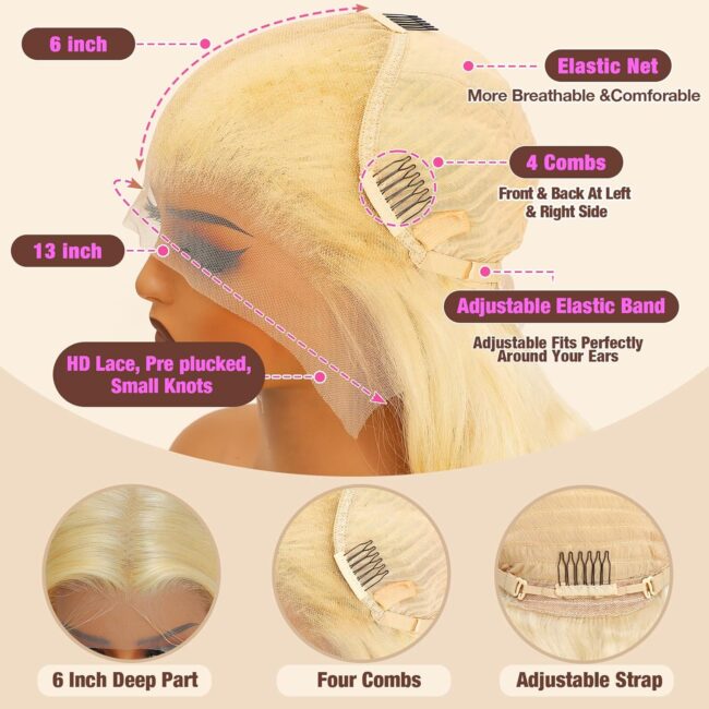 Effortless Glamour, Natural Volume – HD Transparent Body Wave Lace Front Wig with 180% Density & Baby Hair! - Image 5