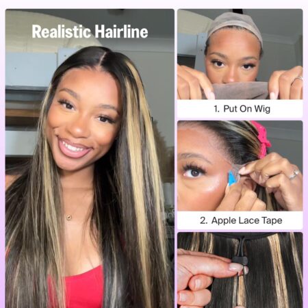 Glueless 13x6 Ombre Lace Front Wigs Human Hair Pre Plucked Pre Cut