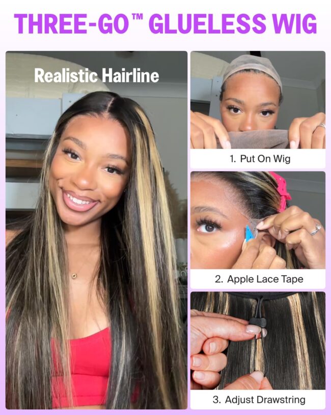 Glueless 13x6 Ombre Lace Front Wigs Human Hair Pre Plucked Pre Cut