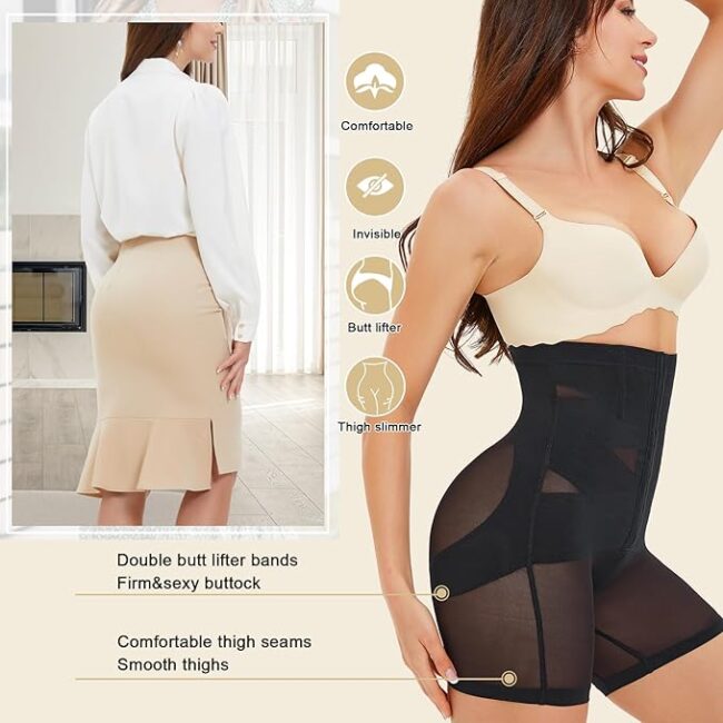 Body Shaper for Women: Fajas Colombianas High-Waist Tummy Control & Butt Lifting Shorts (Adjustable Waist Trainer) - Image 6