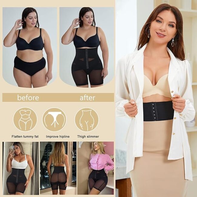 Body Shaper for Women: Fajas Colombianas High-Waist Tummy Control & Butt Lifting Shorts (Adjustable Waist Trainer) - Image 5