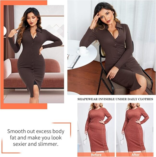 LANCS Fajas Colombianas Body Shaper: Beige Mid-Sleeve Post-Surgery/Postpartum Compression Garment - Image 9