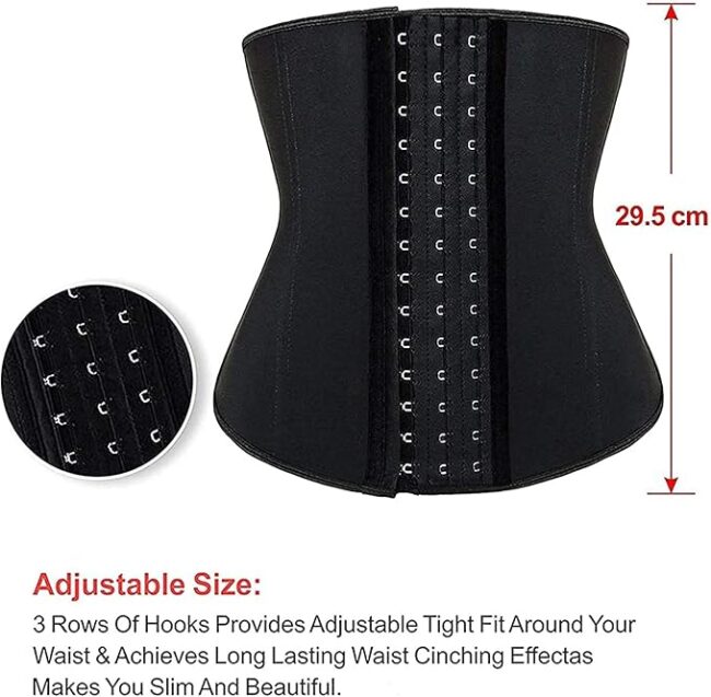 Waist Trainer for Women: Latex Underbust Tummy Control Waist Cincher Corset (Zipper + Hooks) - Image 12