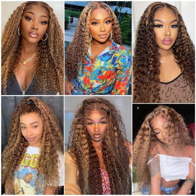 Seamless #1B-to-caramel ombre, 13x4 HD lace for blending, 180% density deep waves, pre-plucked baby hairs—glueless human hair for everyday & glam styles!” - Image 2