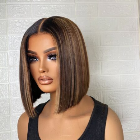 PARIS Flirty Bob: Jet Black 5x5 HD Lace Glue-Less Unit – Raw Indian Luxe Wave, Middle Part, Elastic Fit (21”-23” Circumference)