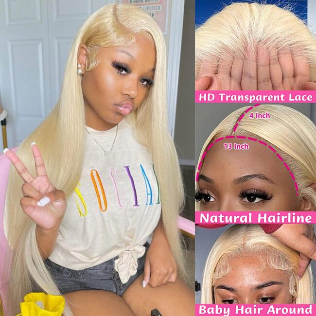 Radiant Blonde Glamour – 26” HD Lace Frontal Wig with Baby Hair & Glueless Comfort! ✨ - Image 2