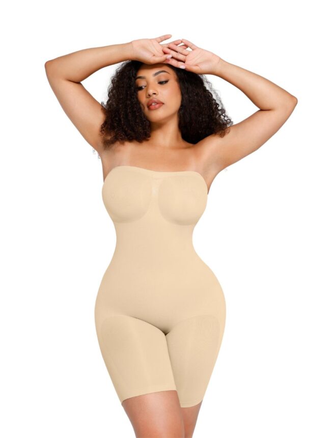 Strapless Sculpt Bodycon Playsuit Jumpsuit (2-in-1 Shapewear) - Image 4