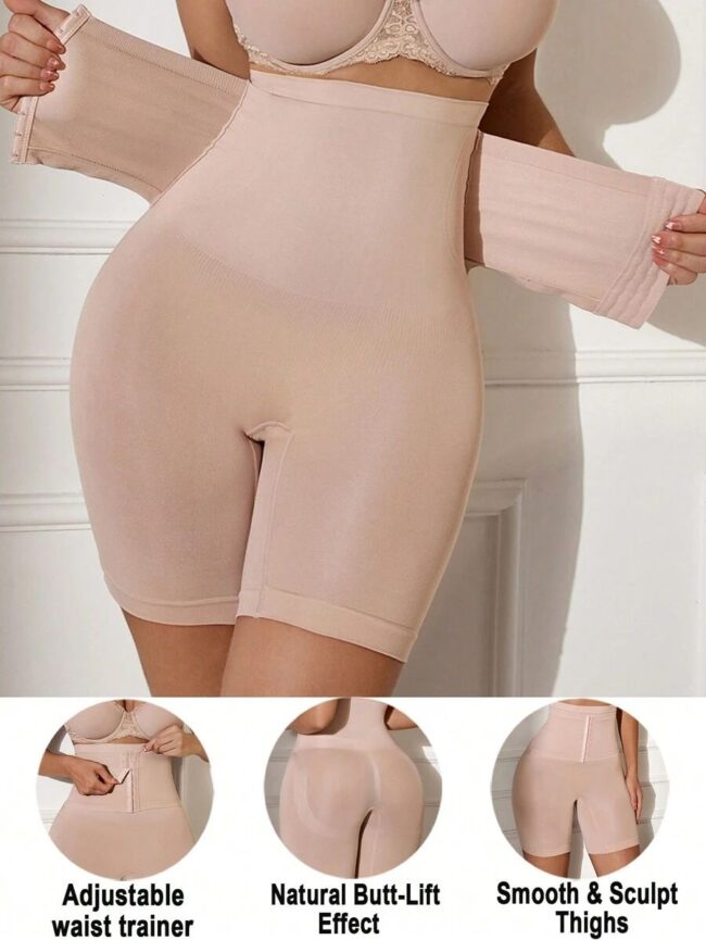 Seamless High-Waist Abdomen Control Slimming Shorts: Women’s Shapewear Bottoms with Front Hook Closure - Image 5