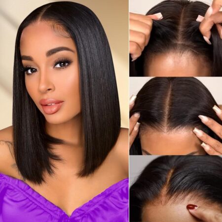 ✨ 12 Inch Chic. Confident. Ready in Seconds – Glueless Short Bob Closure Wig with 4x4 HD Closure & 180% Density! ✨ (Copy)