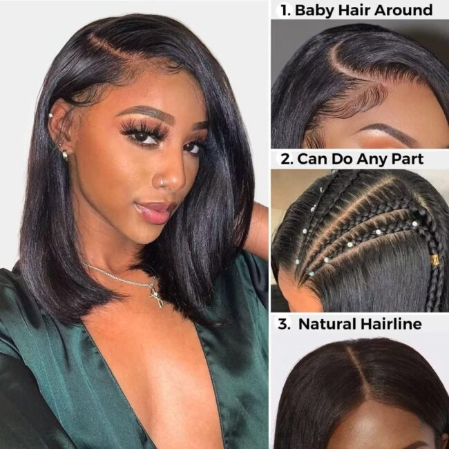 ✨ 12 Inch Chic. Confident. Ready in Seconds – Glueless Short Bob Closure Wig with 4x4 HD Closure & 180% Density! ✨ - Image 5