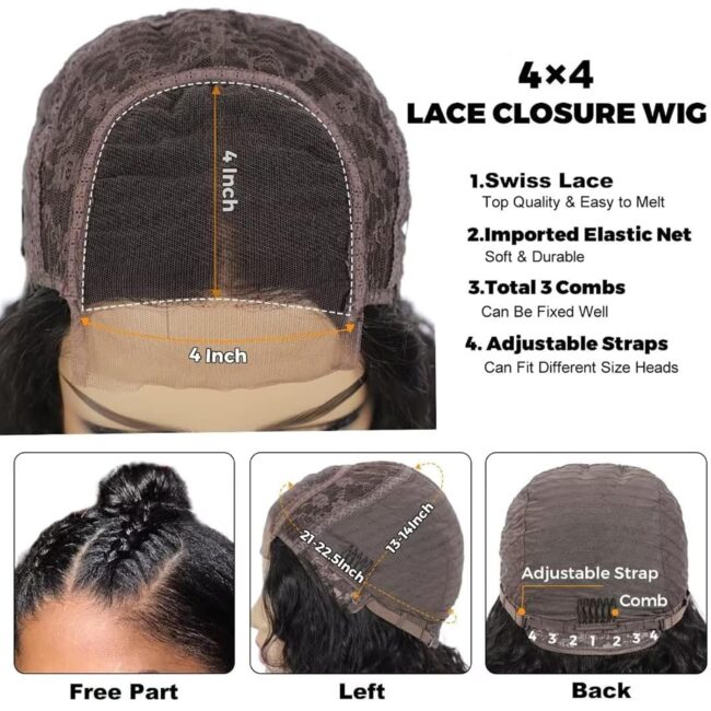 ✨ 12 Inch Chic. Confident. Ready in Seconds – Glueless Short Bob Closure Wig with 4x4 HD Closure & 180% Density! ✨ - Image 2