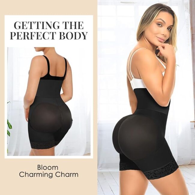 High-Waisted Faja Shapewear Shorts: Tummy Control, Butt Lifter with Zipper Crotch & Anti-Slip Lace - Image 4