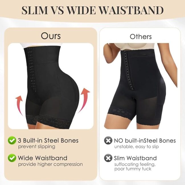 High-Waisted Faja Shapewear Shorts: Tummy Control, Butt Lifter with Zipper Crotch & Anti-Slip Lace - Image 7