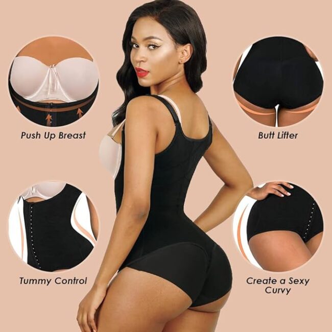 Shapewear for Women: Adjustable Open Bust High-Thigh Bodysuit with Thong - Fajas Tummy Control & Waist/Butt Trainer Girdle - Image 6
