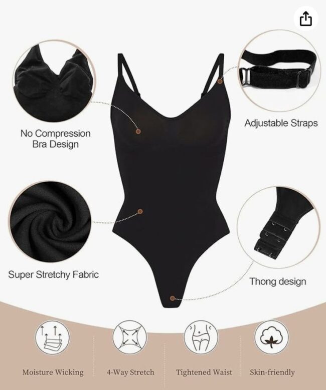 SHAPERX Seamless Snatched Waist Bodysuit: Tummy Control Sculptor