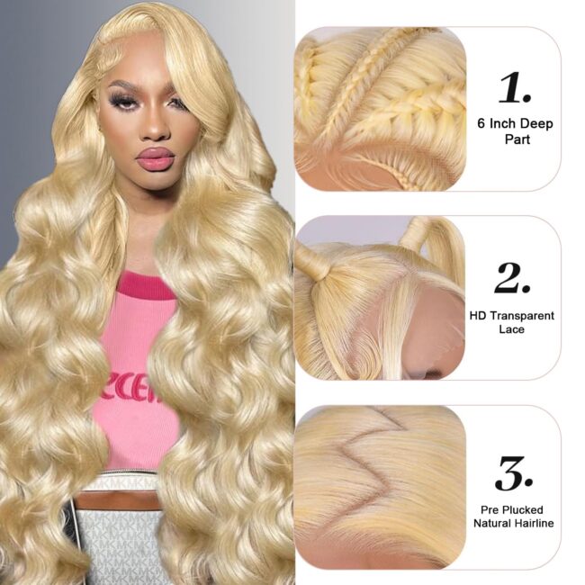 Effortless Glamour, Natural Volume – HD Transparent Body Wave Lace Front Wig with 180% Density & Baby Hair!