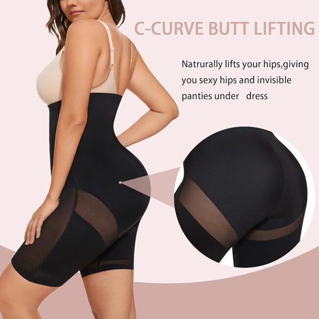 Women Tummy Control Shapewear Shorts: High-Waist Body Shaper with Thigh Slimming & Butt Lifting - Image 5