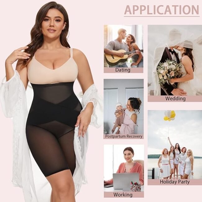 Women Tummy Control Shapewear Shorts: High-Waist Body Shaper with Thigh Slimming & Butt Lifting - Image 7