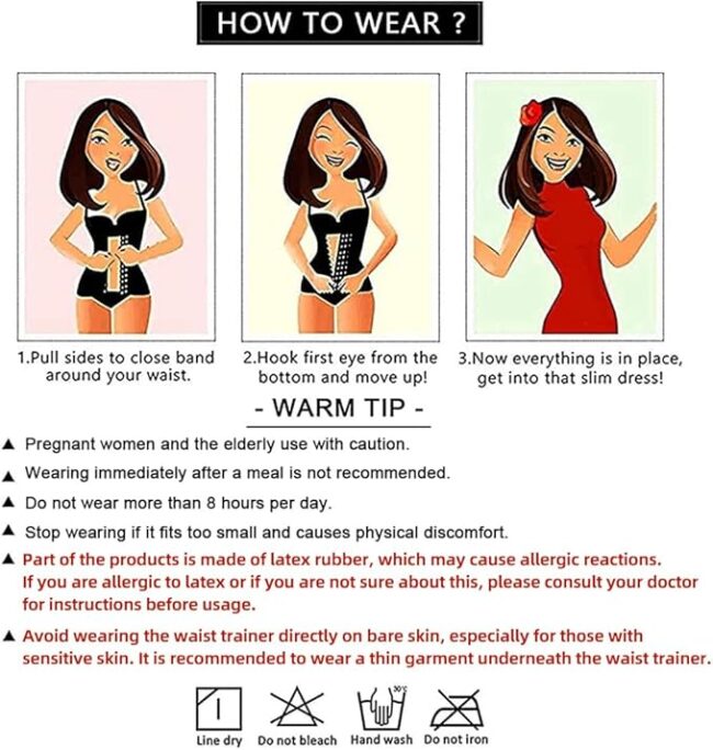 Waist Trainer for Women: Latex Underbust Tummy Control Waist Cincher Corset (Zipper + Hooks) - Image 6