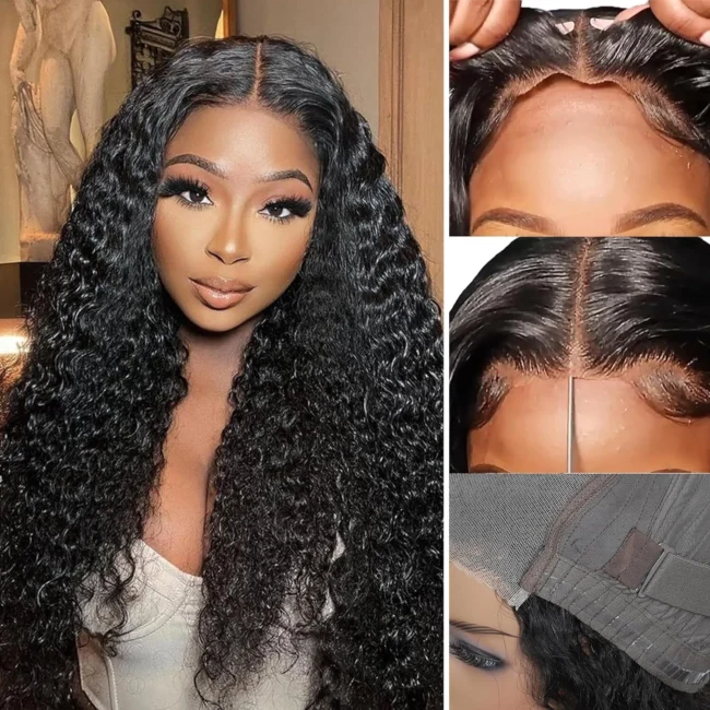 Wear Go Glueless Wig Pre-Cut 5*5 HD Lace unprocessed Human Hair Black Deep Wave - Image 4
