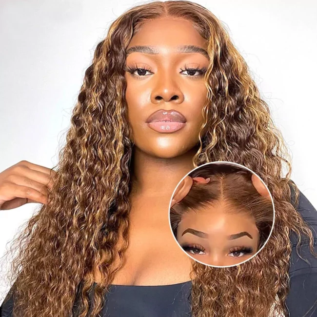 Wear and Go Highlight Curly Glueless PreCut Lace Wigs Human Hair - Image 8