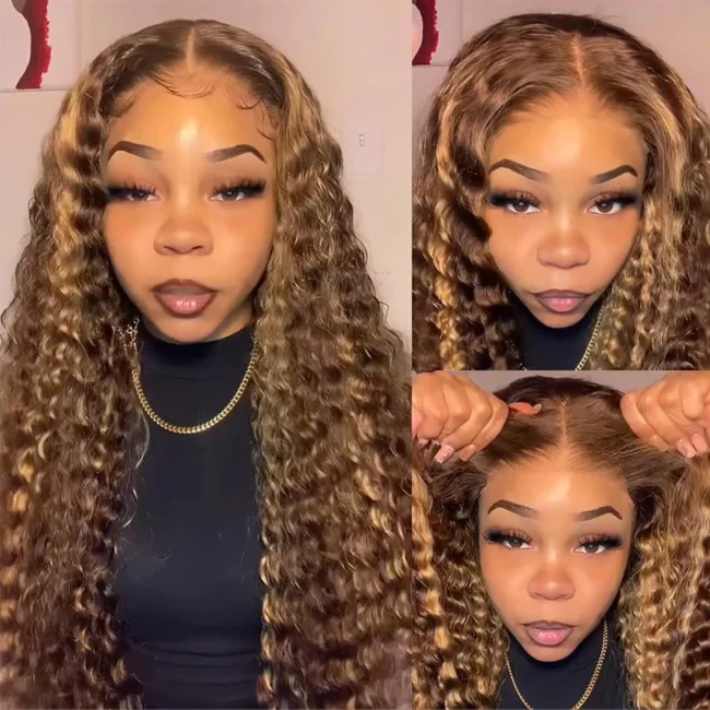 Wear and Go Highlight Curly Glueless PreCut Lace Wigs Human Hair - Image 7